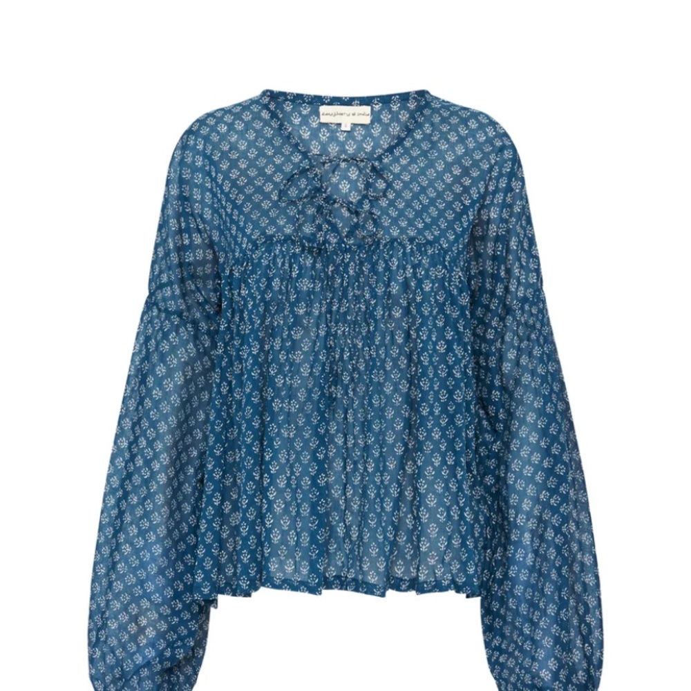 Daughters of India Navy Rashmi Blouse